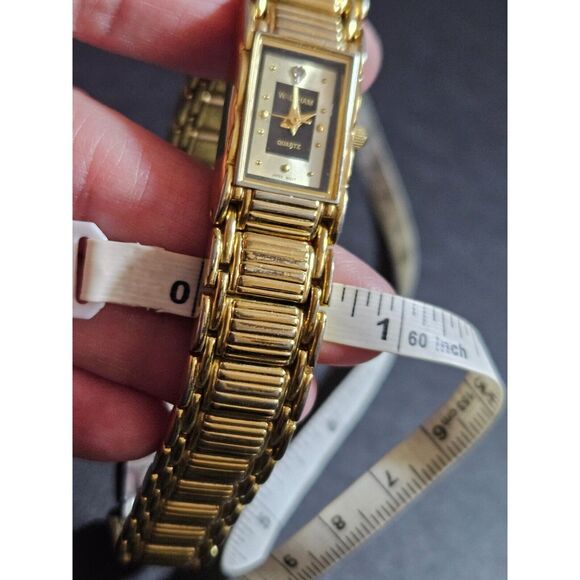 *Sale* Waltham gold tone watch with diamond accent
